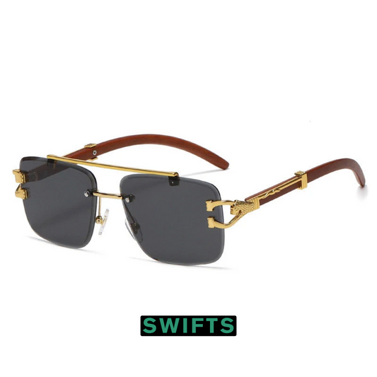 Cartier Wooden Metal - Rimless - Rectangle Shades